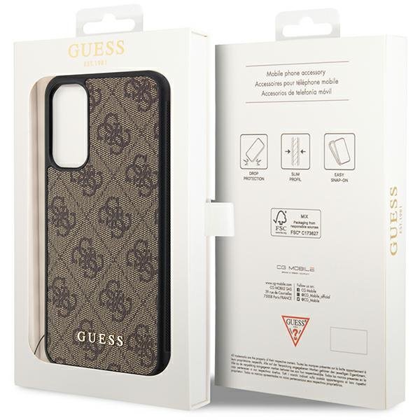 Guess GUHCSA34GF4GBR A34 5G A346 brązowy/brown hardcase 4G Charms Collection
