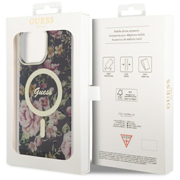 Guess GUHMP14XHCFWSK iPhone 14 Pro Max6.7&quot; czarny/black hardcase Flower MagSafe