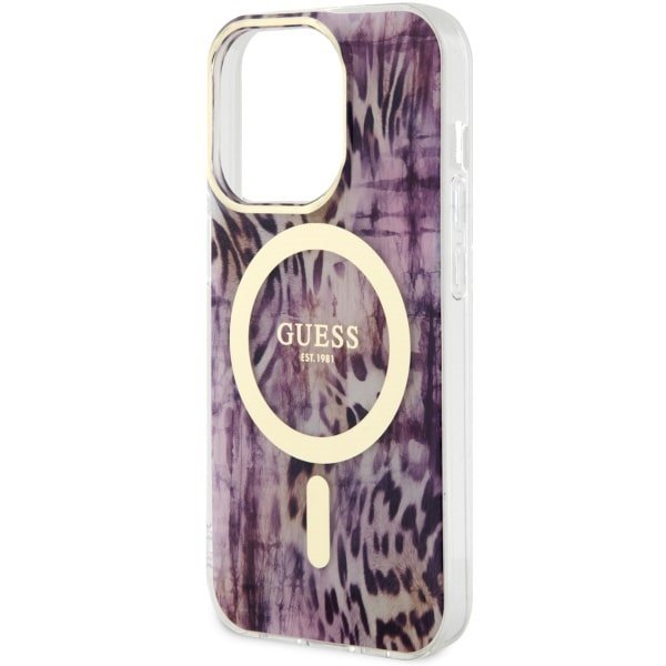 Guess GUHMP14XHLEOPWP iPhone 14 Pro Max 6.7&quot; różowy/pink hardcase Leopard MagSafe