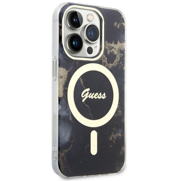 Guess GUHMP14XHTMRSK iPhone 14 Pro Max6.7&quot; czarny/black hardcase Golden Marble MagSafe
