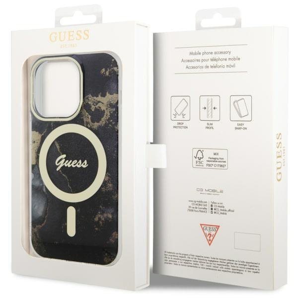 Guess GUHMP14XHTMRSK iPhone 14 Pro Max6.7&quot; czarny/black hardcase Golden Marble MagSafe