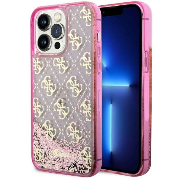 Guess GUHCP14XLC4PSGP iPhone 14 Pro Max 6.7&quot; różowy/pink hardcase Liquid Glitter 4G Transculent