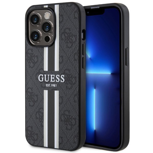 Guess GUHMP13LP4RPSK iPhone 13 Pro / 136,1&quot; czarny/black hardcase 4G Printed Stripes MagSafe