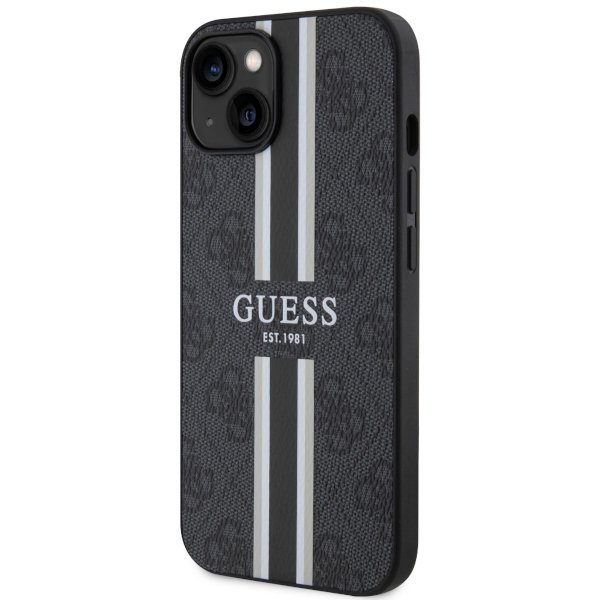 Guess GUHMP14MP4RPSK iPhone 14 Plus / 15 Plus 6.7&quot; czarny/black hardcase 4G Printed Stripes MagSafe