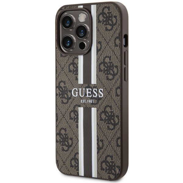 Guess GUHMP13XP4RPSW iPhone 13 Pro Max 6.7&quot; brązowy/brown hardcase 4G Printed Stripes MagSafe