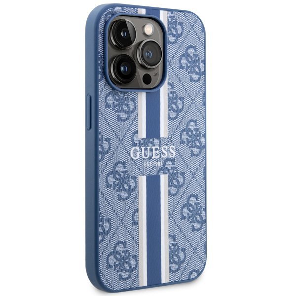 Guess GUHMP14XP4RPSB iPhone 14 Pro Max 6.7&quot; niebieski/blue hardcase 4G Printed Stripes MagSafe