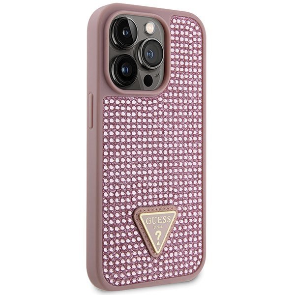 Guess GUHCP14LHDGTPP iPhone 14 Pro 6.1&quot; różowy/pink hardcase Rhinestone Triangle