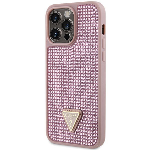 Guess GUHCP14XHDGTPP iPhone 14 Pro Max 6.7&quot; różowy/pink hardcase Rhinestone Triangle