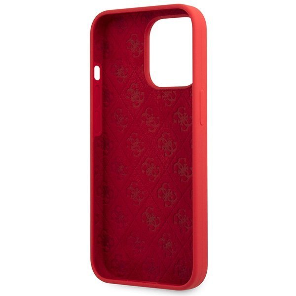 Guess GUHCP13XLSLMGRE iPhone 13 Pro Max 6.7&quot; czerwony/burgundy hard case Silicone Vintage Gold Logo