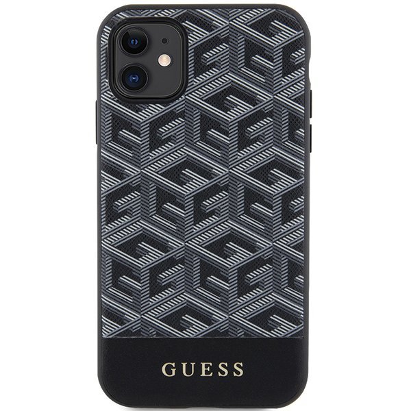 Guess GUHMN61HGCFSEK iPhone 11 / Xr 6.1&quot; czarny/black hardcase GCube Stripes MagSafe