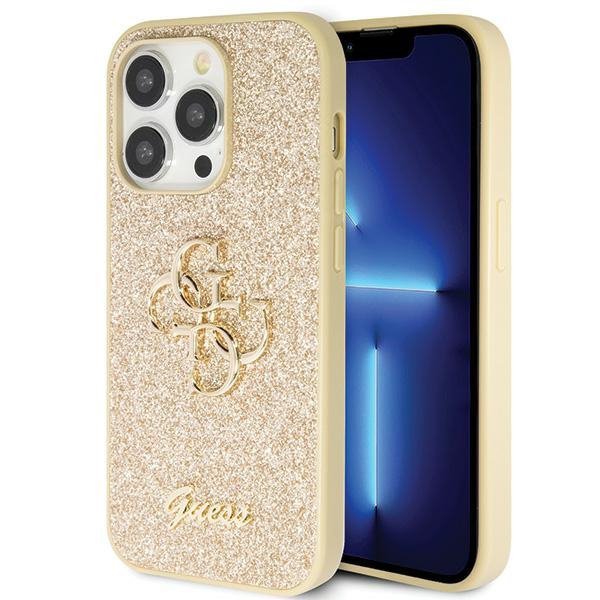 Guess GUHCP14LHG4SGD iPhone 14 Pro 6.1&quot; złoty/gold hardcase Glitter Script Big 4G