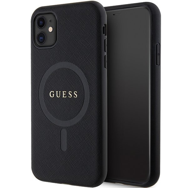 Guess GUHMN61PSAHMCK iPhone 11 / Xr 6.1&quot; czarny/black hardcase Saffiano MagSafe