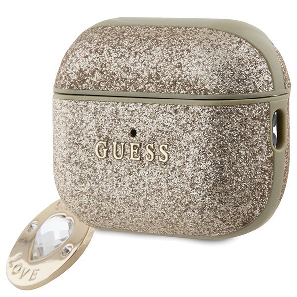 Guess GUAP2PGEHCDD AirPods Pro 2 (2022/2023) cover złoty/gold Fixed Glitter Heart Diamond Charm