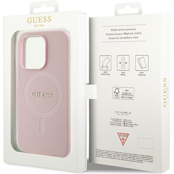 Guess GUHMP14XPSAHMCP iPhone 14 Pro Max 6,7&quot; różowy/pink hardcase Saffiano MagSafe