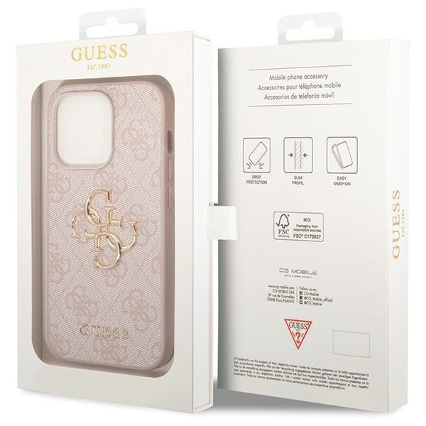Guess GUHCP15L4GMGPI iPhone 15 Pro 6.1&quot; różowy/pink hardcase 4G Big Metal Logo