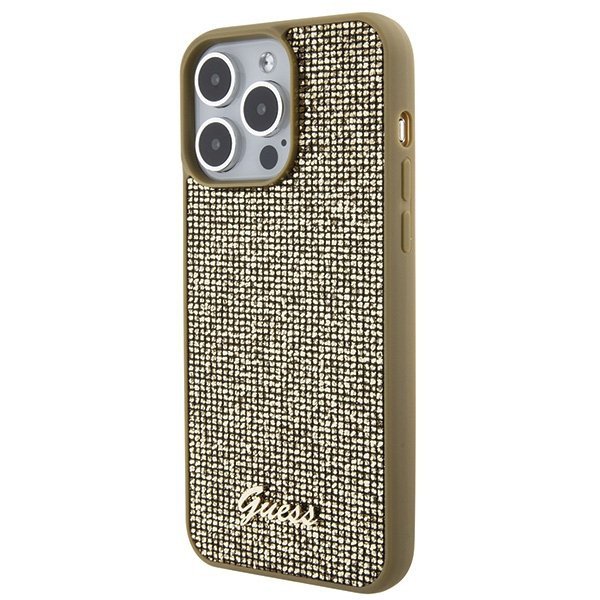 Guess GUHCP15XPMSDGSD iPhone 15 Pro Max 6.7&quot; złoty/gold hardcase Disco Metal Script