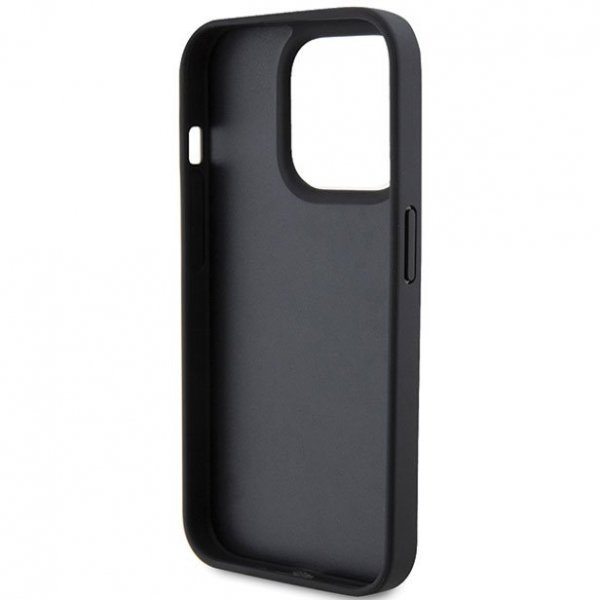 Guess GUHCP15LP4EPMK iPhone 15 Pro 6.1&quot;czarny/black hardcase Leather 4G Stamped