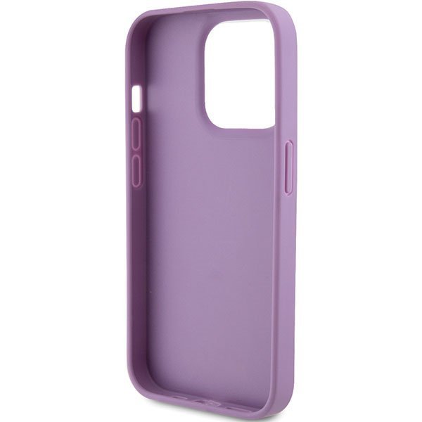 Guess GUHCP15LP4EPMU iPhone 15 Pro 6.1&quot; fioletowy/light purple hardcase Leather 4G Stamped