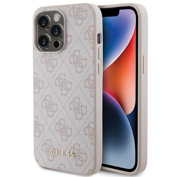Guess GUHCP15XG4GFPI iPhone 15 Pro Max 6.7&quot; różowy/pink hard case 4G Metal Gold Logo