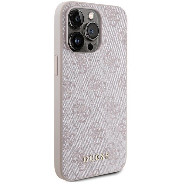 Guess GUHCP15XG4GFPI iPhone 15 Pro Max 6.7&quot; różowy/pink hard case 4G Metal Gold Logo