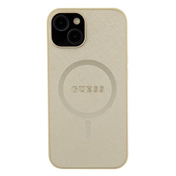Guess GUHMP15SPSAHMCB iPhone 15 / 14 / 13 6.1&quot; złoty/gold hardcase Saffiano MagSafe