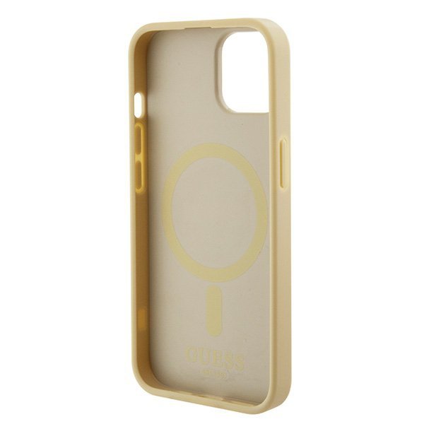 Guess GUHMP15MPSAHMCB iPhone 15 Plus / 14 Plus 6.7&quot; złoty/gold hardcase Saffiano MagSafe