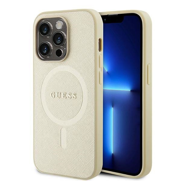 Guess GUHMP15XPSAHMCB iPhone 15 Pro Max 6.7&quot; złoty/gold hardcase Saffiano MagSafe