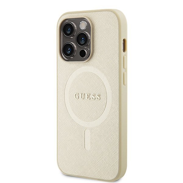 Guess GUHMP15XPSAHMCB iPhone 15 Pro Max 6.7&quot; złoty/gold hardcase Saffiano MagSafe