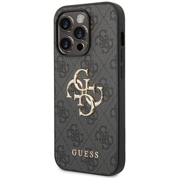 Guess GUHCP15L4GMGGR iPhone 15 Pro 6.1&quot; szary/grey hardcase 4G Big Metal Logo