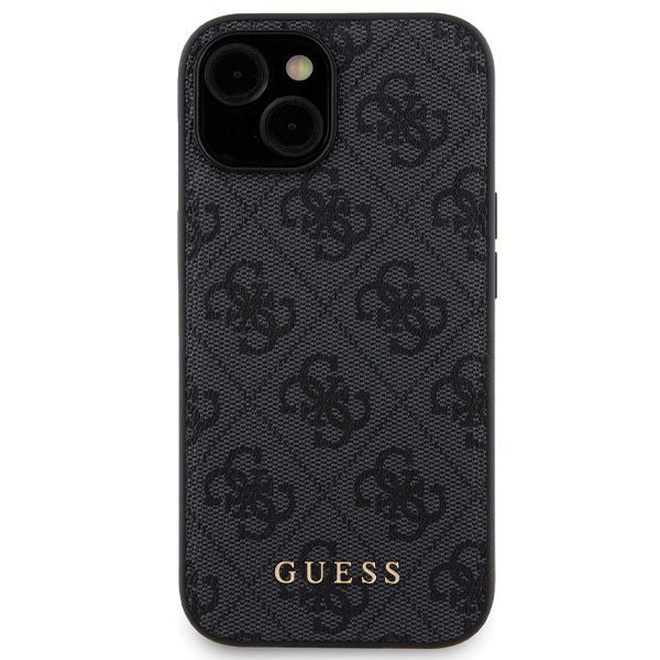 Zestaw Guess GUBPM5P15S4GEMGK iPhone 15 6.1&quot; hardcase + Powerbank 5000mAh MagSafe czarny/black 4G Metal Logo