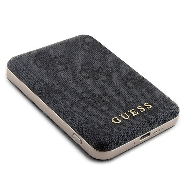 Zestaw Guess GUBPM5P15L4GEMGK iPhone15 Pro 6.1&quot; hardcase + Powerbank 5000mAh MagSafe czarny/black 4G Metal Logo