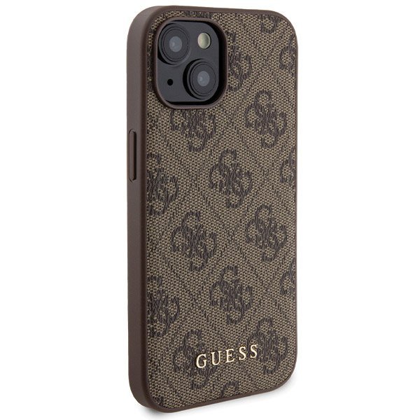 Zestaw Guess GUBPM5P15S4GEMGW iPhone15 6.1&quot; hardcase + Powerbank 5000mAh MagSafe brązowy/brown 4G Metal Logo