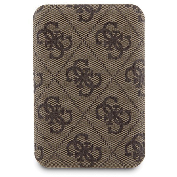 Zestaw Guess GUBPM5P15L4GEMGW iPhone15 Pro 6.1" hardcase + Powerbank 5000mAh MagSafe brązowy/brown 4G Metal Logo