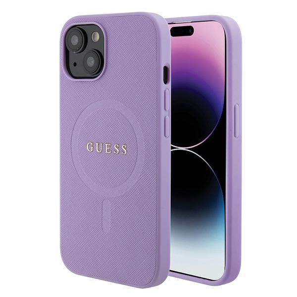 Guess GUHMP15SPSAHMCU iPhone 15 / 14 / 13 6.1&quot; fioletowy/purple hardcase Saffiano MagSafe
