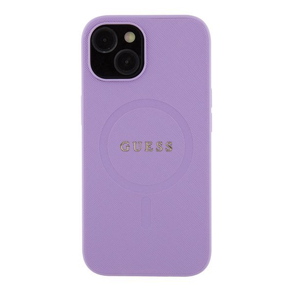 Guess GUHMP15SPSAHMCU iPhone 15 / 14 / 13 6.1&quot; fioletowy/purple hardcase Saffiano MagSafe