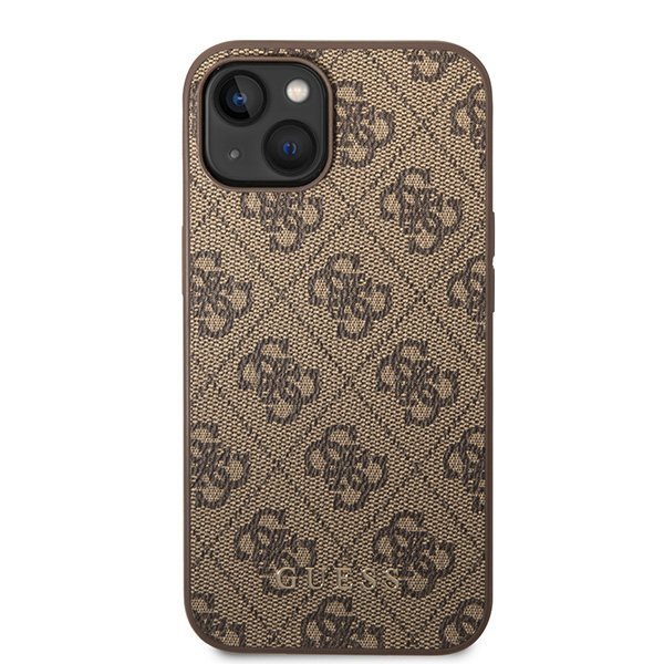 Guess GUHCP15MG4GFBR iPhone 15 Plus / 14 Plus 6.7&quot; brązowy/brown hard case 4G Metal Gold Logo