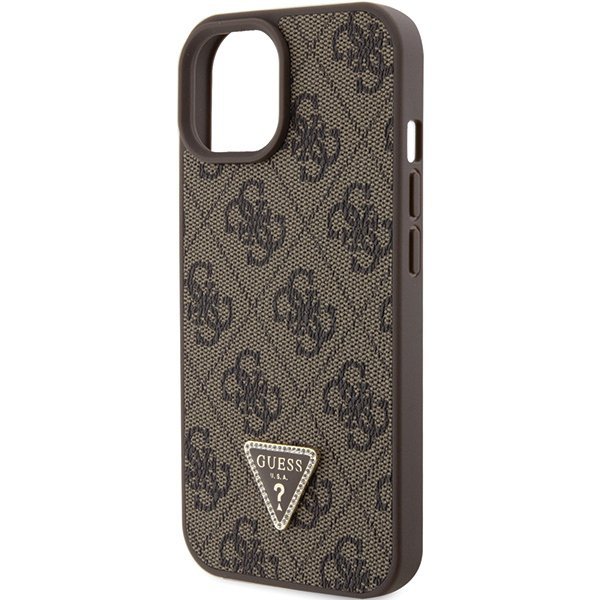Guess GUHCP15SP4TDPW iPhone 15 / 14 / 13 6.1&quot; brązowy/brown hardcase Leather 4G Triangle Strass