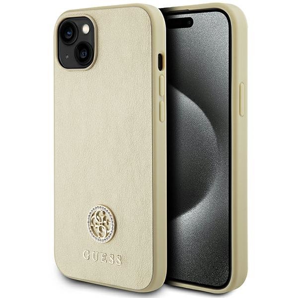 Guess GUHCP15SPS4DGPD iPhone 15 / 14 / 13 6.1&quot; złoty/gold hardcase Leather 4G Metal Logo Strass