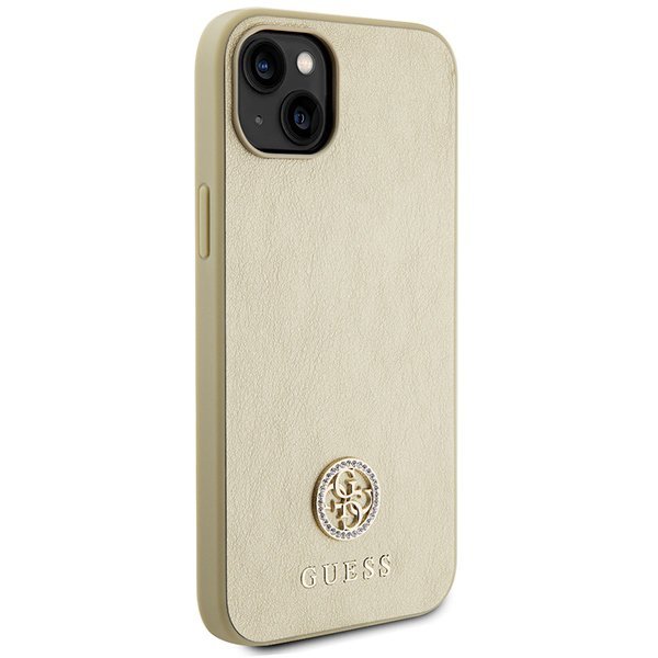 Guess GUHCP15SPS4DGPD iPhone 15 / 14 / 13 6.1&quot; złoty/gold hardcase Leather 4G Metal Logo Strass