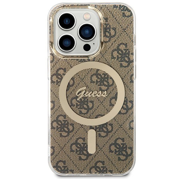 Guess GUHMP15LH4STW iPhone 15 Pro6.1&quot; brązowy/brown hardcase IML 4G MagSafe