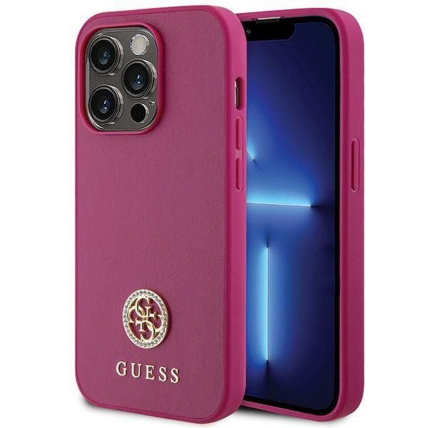 Guess GUHCP15XPS4DGPP iPhone 15 Pro Max 6.7&quot; różowy/pink hardcase Strass Metal Logo