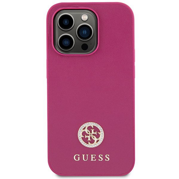 Guess GUHCP15XPS4DGPP iPhone 15 Pro Max 6.7&quot; różowy/pink hardcase Strass Metal Logo