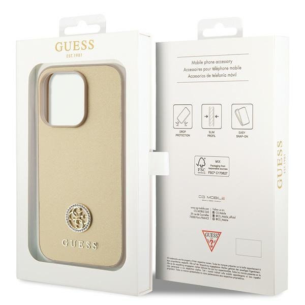 Guess GUHCP15XPS4DGPD iPhone 15 Pro Max 6.7&quot; złoty/gold hardcase Strass Metal Logo