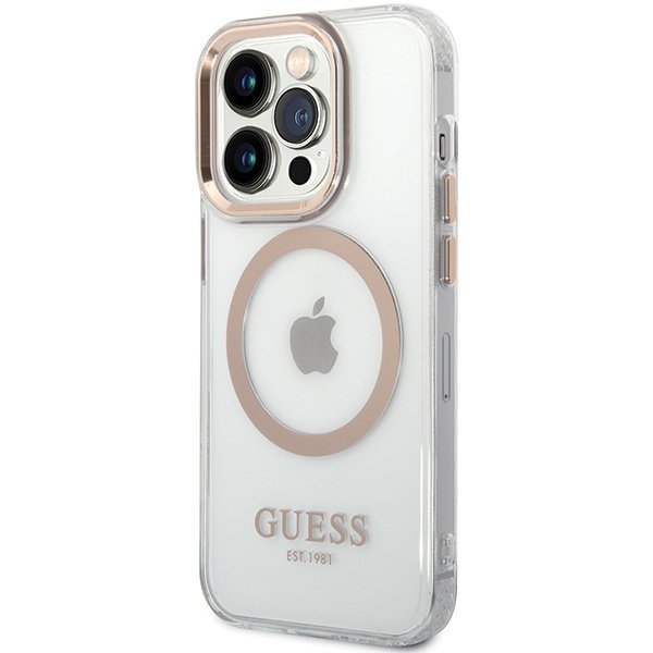 Guess GUHMP15XHTRMD iPhone 15 Pro Max6.7&quot; złoty/gold hard case Metal Outline Magsafe