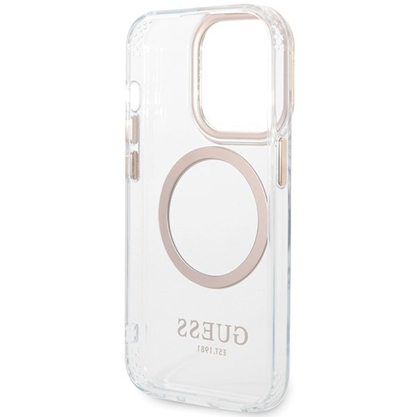 Guess GUHMP15XHTRMD iPhone 15 Pro Max6.7&quot; złoty/gold hard case Metal Outline Magsafe
