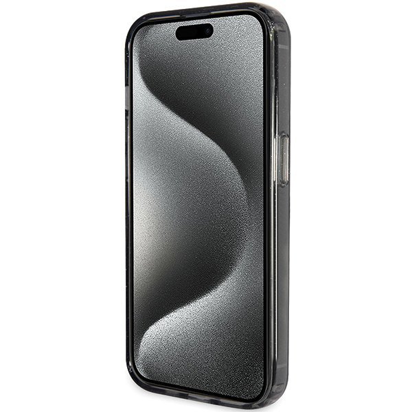 Guess GUHMP15XHRSGSK iPhone 15 Pro Max 6.7&quot; czarny/black hardcase Ring Stand Script Glitter MagSafe