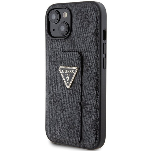 Guess GUHCP15SPGS4TDK iPhone 15 / 14 / 13 6.1&quot; czarny/black hardcase Grip Stand 4G Triangle Strass