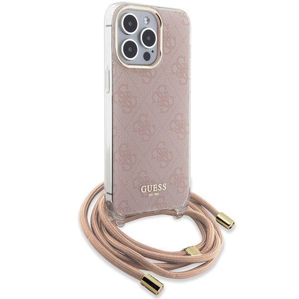 Guess GUHCP15XHC4SEP iPhone 15 Pro Max6.7&quot; różowy/pink hardcase Crossbody Cord 4G Print