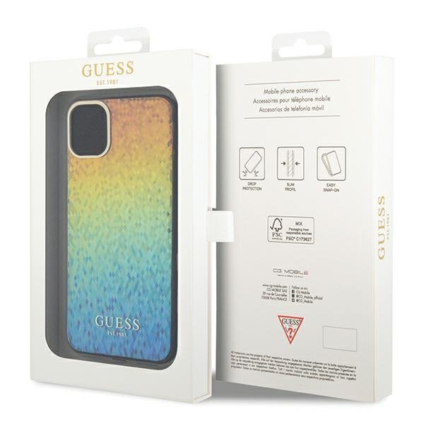 Guess GUHCN61HDECMI iPhone 11 / Xr 6.1&quot; wielokolorowy hardcase IML Faceted Mirror Disco Iridescent