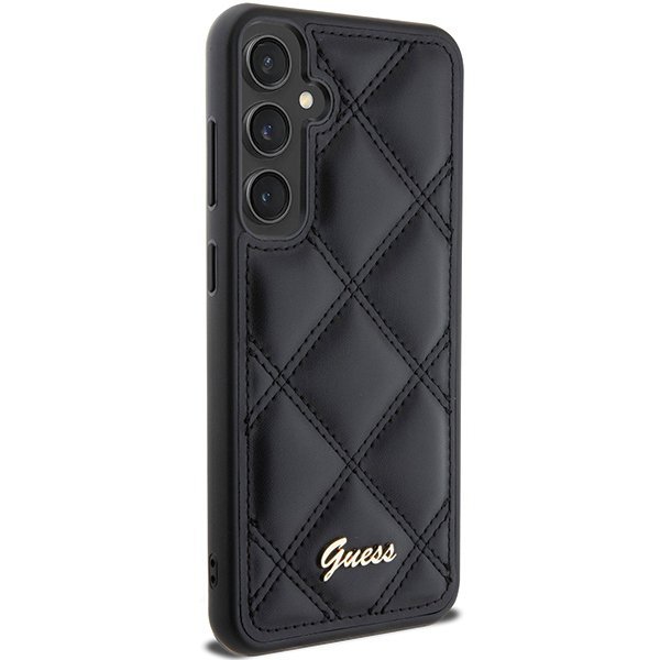 Guess GUHCS23FEPSQSQSK S23 FE S711czarny/black hardcase Quilted Metal Logo